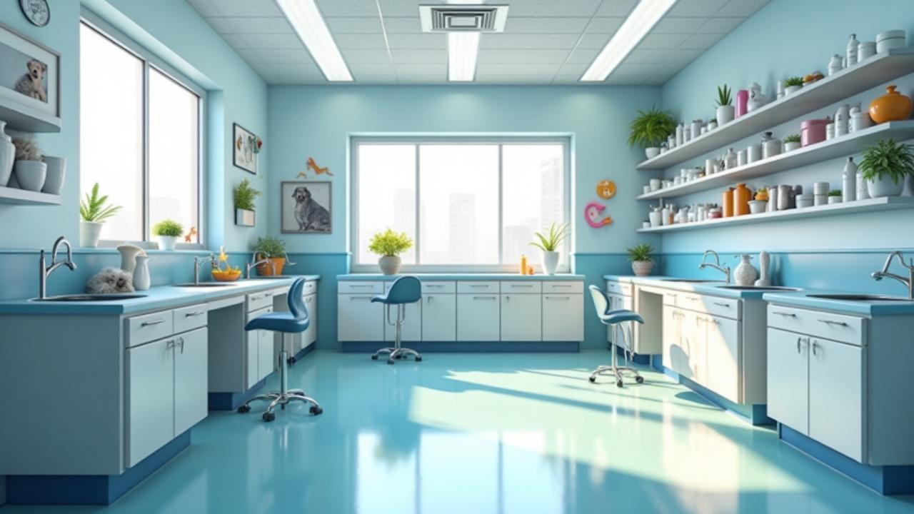 State-of-the-art pet grooming salon - Clean, hygienic environment for dogs and cats Modern pet grooming facility in Lincoln CA with professional grooming stations